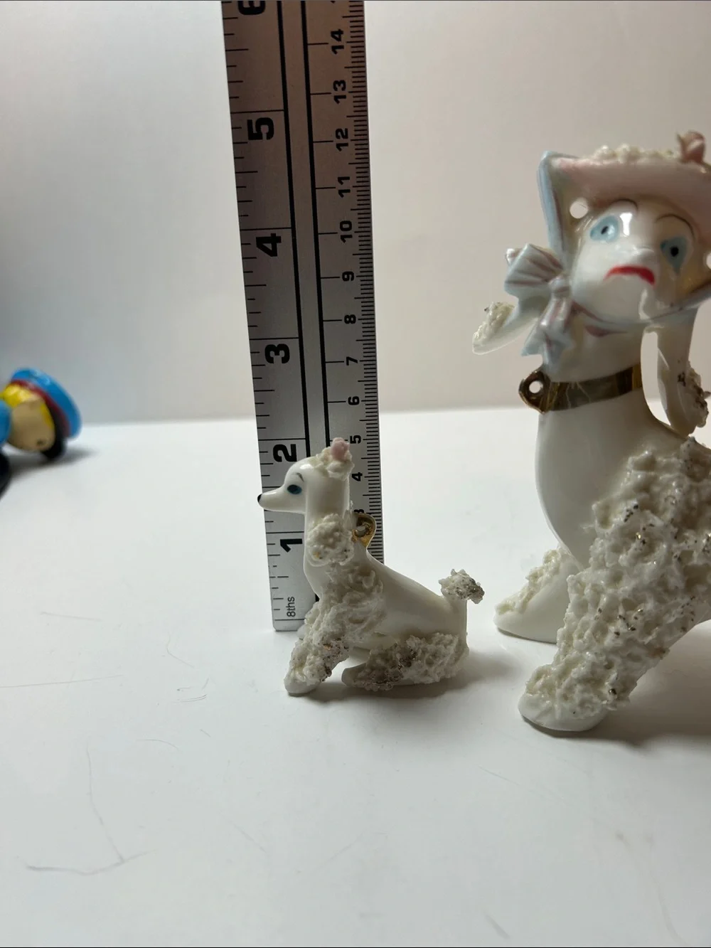 1950’s Spaghetti Trim Poodle With Pup No leash Porcelain